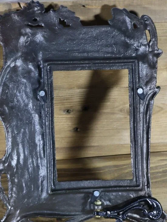 Vtg Art Nouveau Brass Repousse Fairy Lady Woman Figure Floral Picture Frame 4x6 - Picture 3 of 3